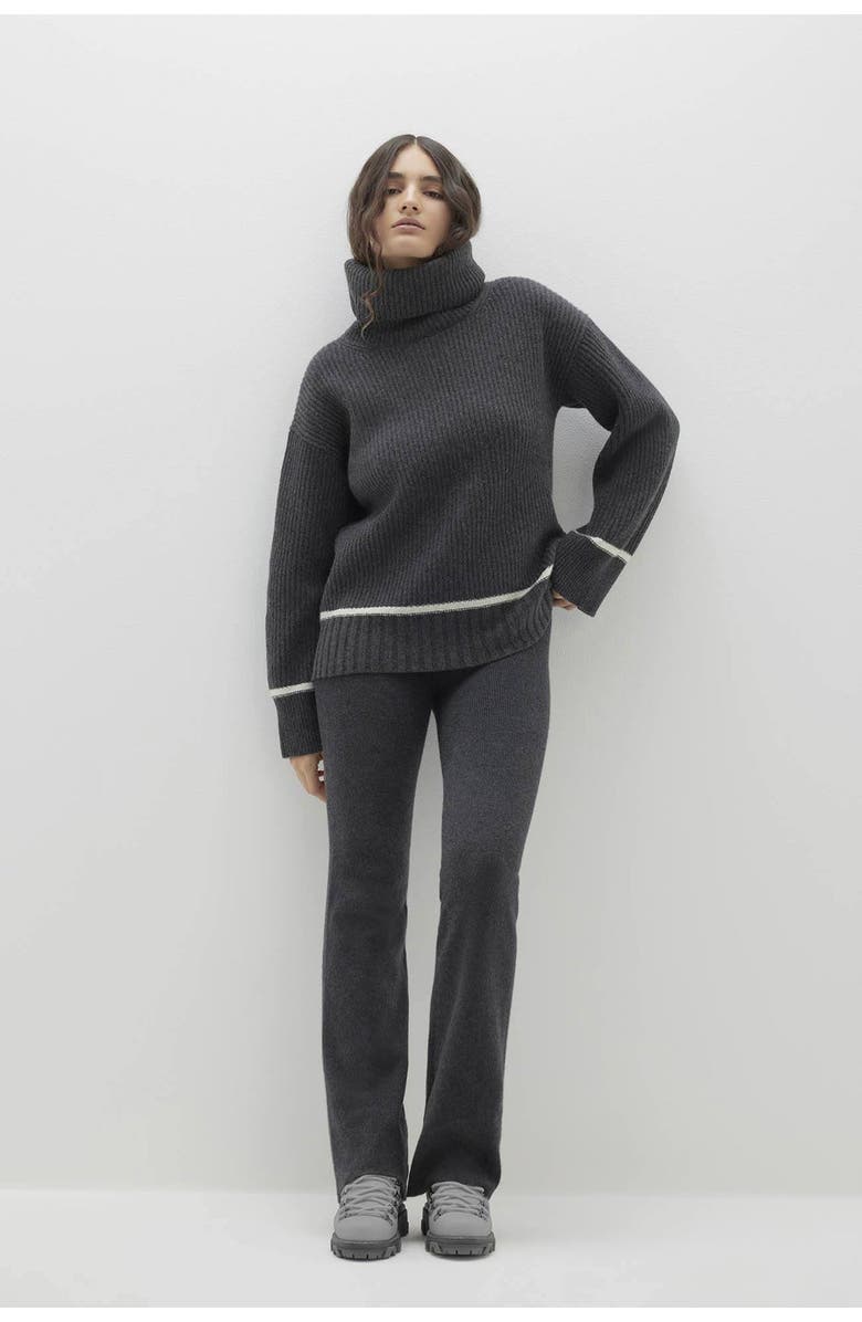 NAKED CASHMERE Karol Cashmere Turtleneck, Main, color, Charcoal/Ecru