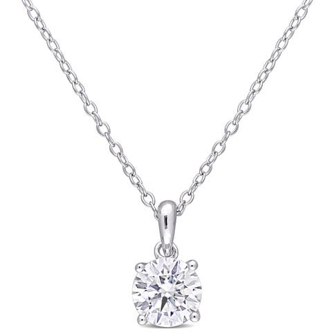1ct DEW Moissanite Solitaire Necklace