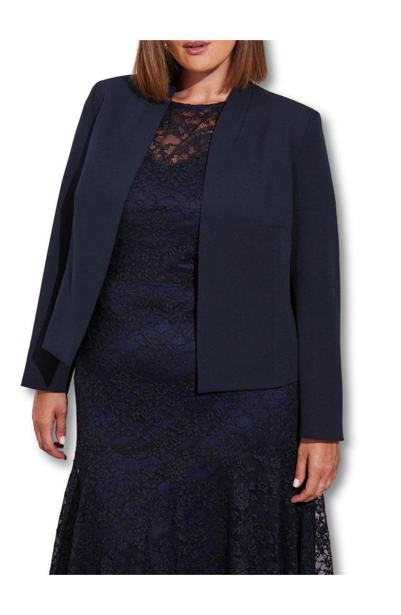 Live Unlimited Cropped Peplum Blazer, Alternate, color, Navy