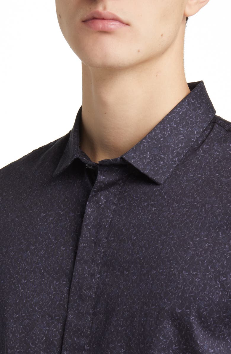 John Varvatos Loren Floral Short Sleeve Button-Up Shirt, Alternate, color,