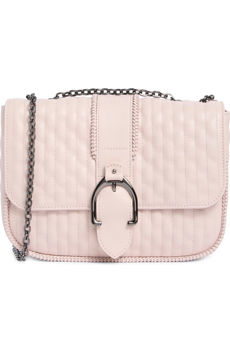 Longchamp Amazone Small Quilted Leather Crossbody Bag, Main, color, Pale Pink