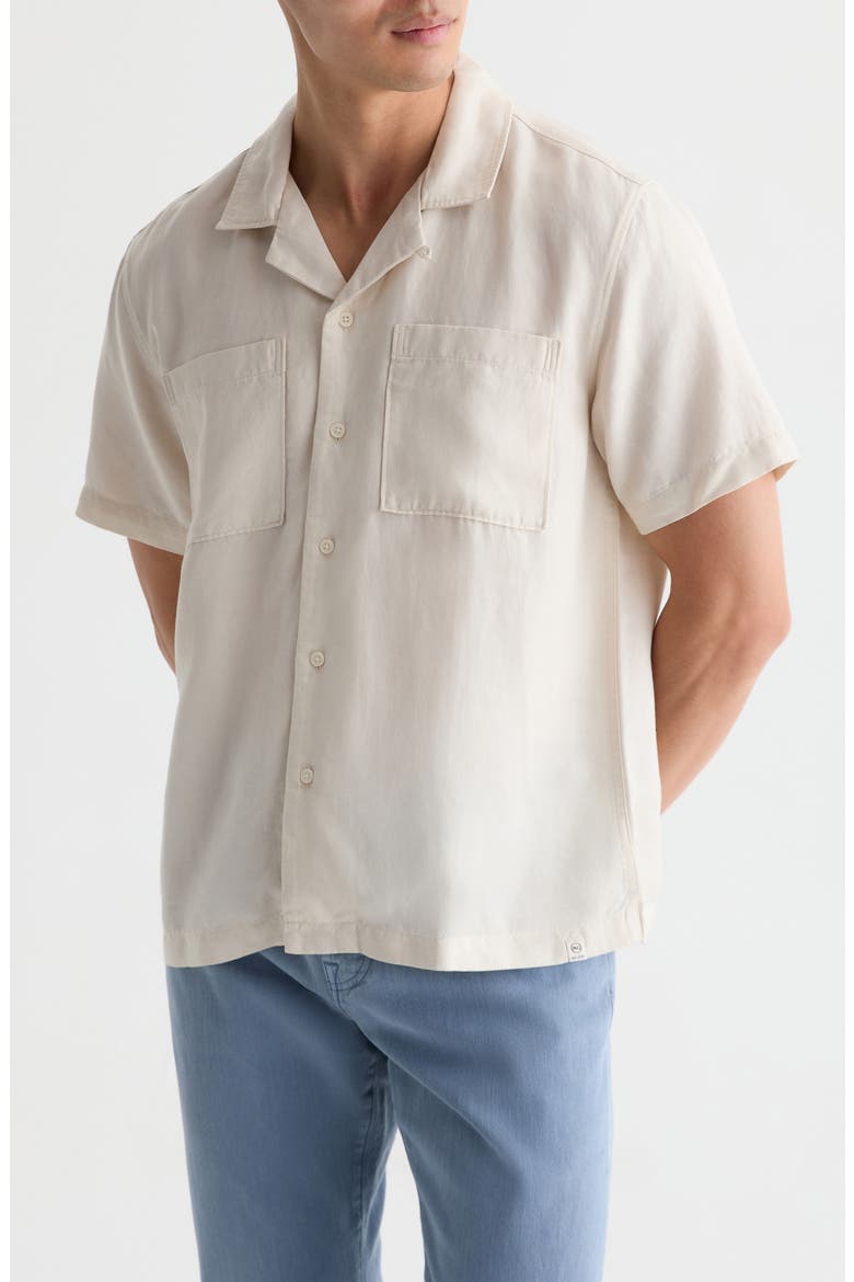 Marco Solid Camp Shirt, Main, color, CHAMPAGNE