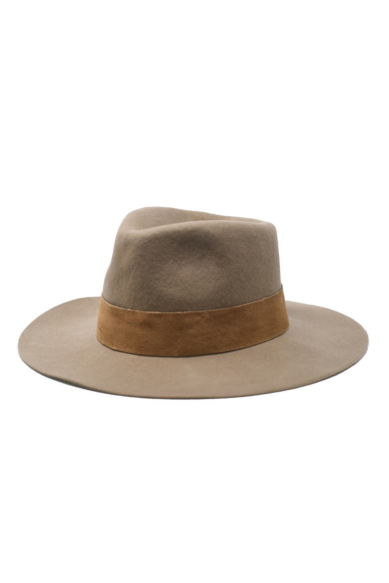 High Crown Wool Fedora, Main, color, CAMEL