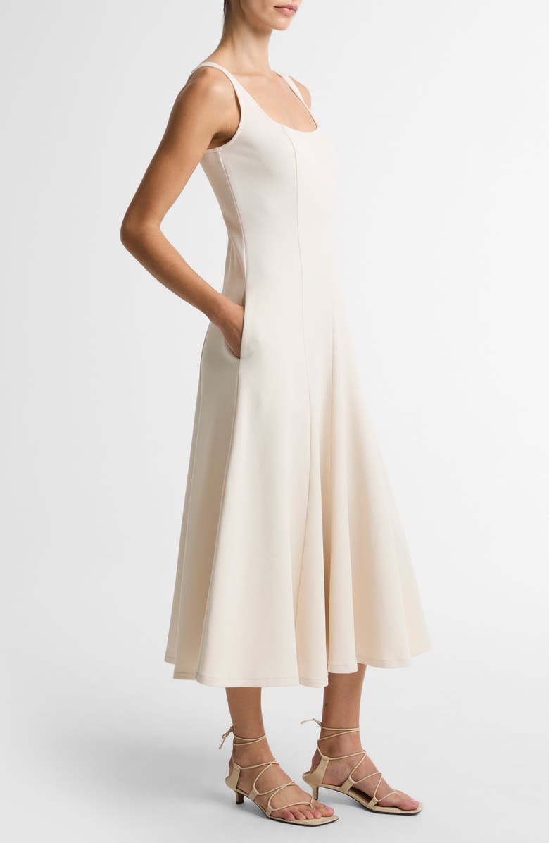 Vince Square Neck Midi Dress, Alternate, color, Flax