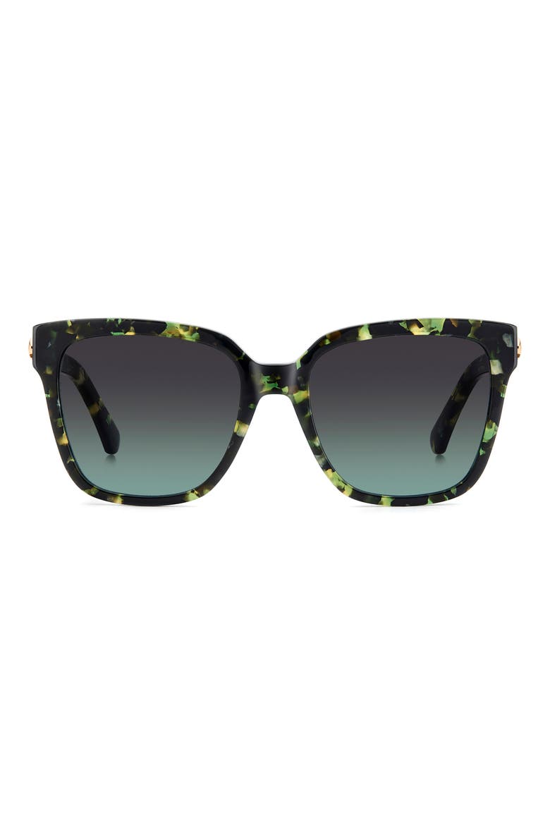 kiya 56mm gradient square sunglasses, Main, color, HAVANA GREEN/ GREY GREEN