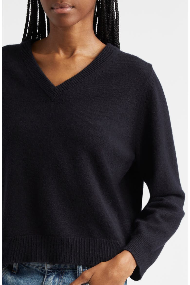 Priya Cashmere V-Neck Sweater, Alternate, color, DARK NAVY