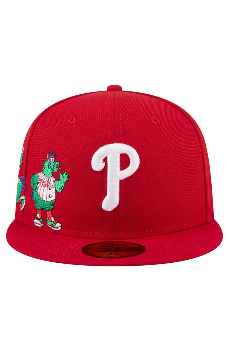 New Era Men's New Era Red Philadelphia Phillies Run Mascot 59FIFTY Fitted Hat, Alternate, color, Red