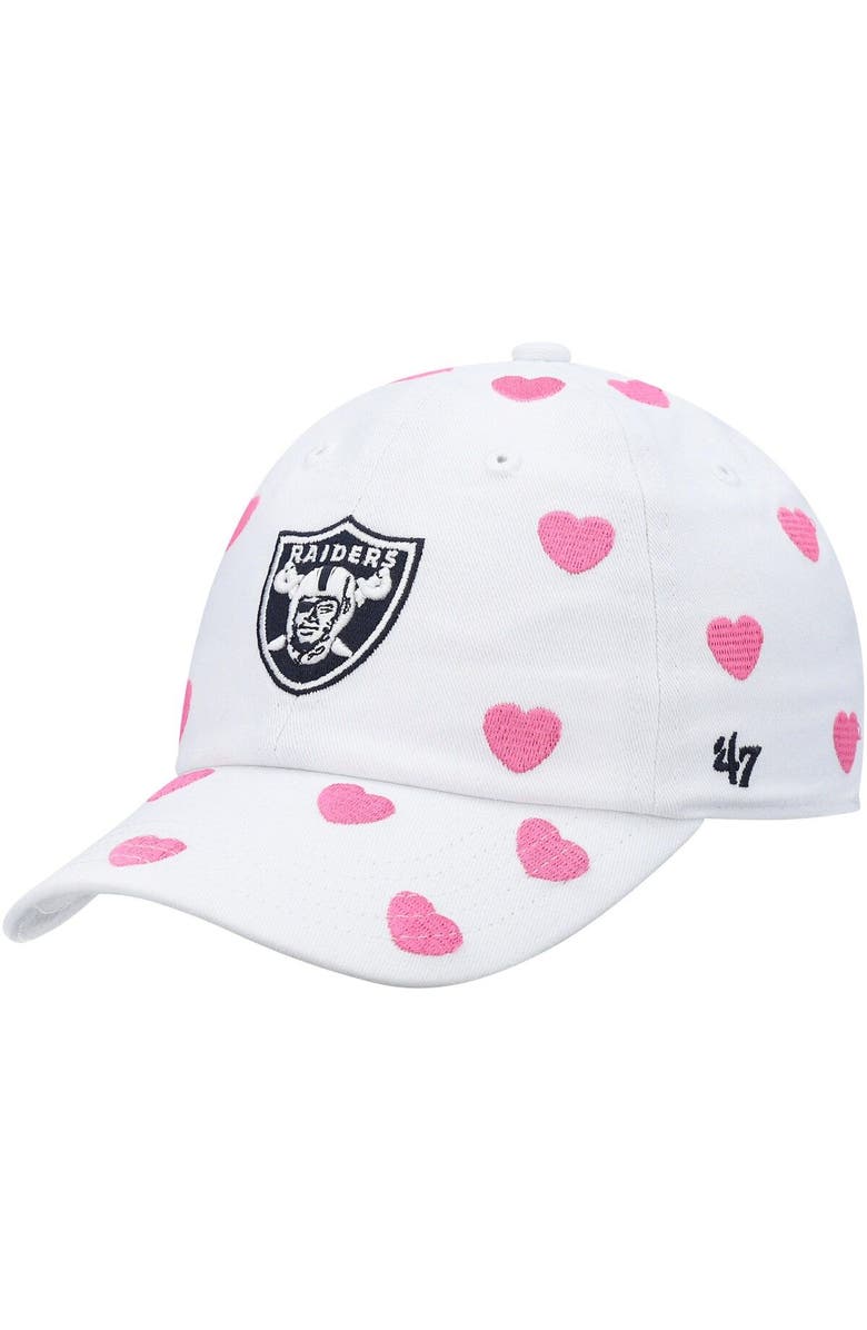 '47 Girls Toddler '47 White Las Vegas Raiders Surprise Clean Up Adjustable Hat, Main, color, White