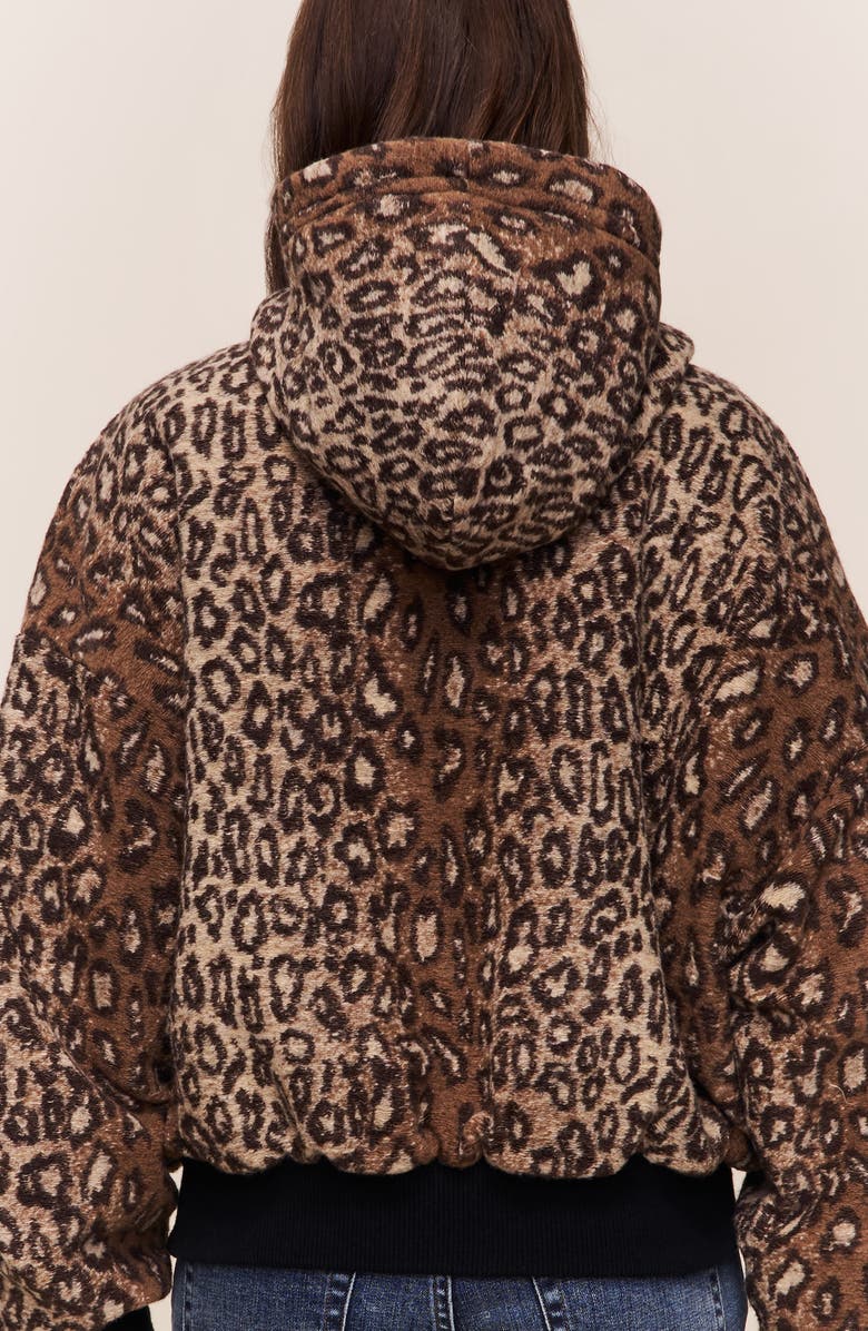 Guizio Charli Hooded Quilted Jacket, Alternate, color, Leopard