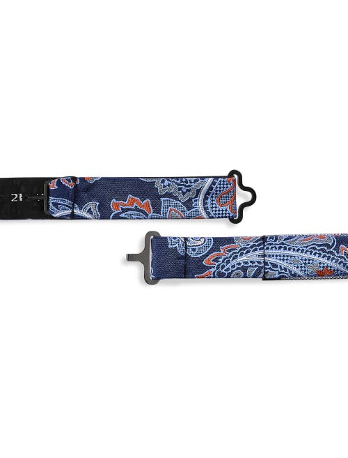 Synrgy By Dxl Big & Tall Paisley Bow Tie In Navy