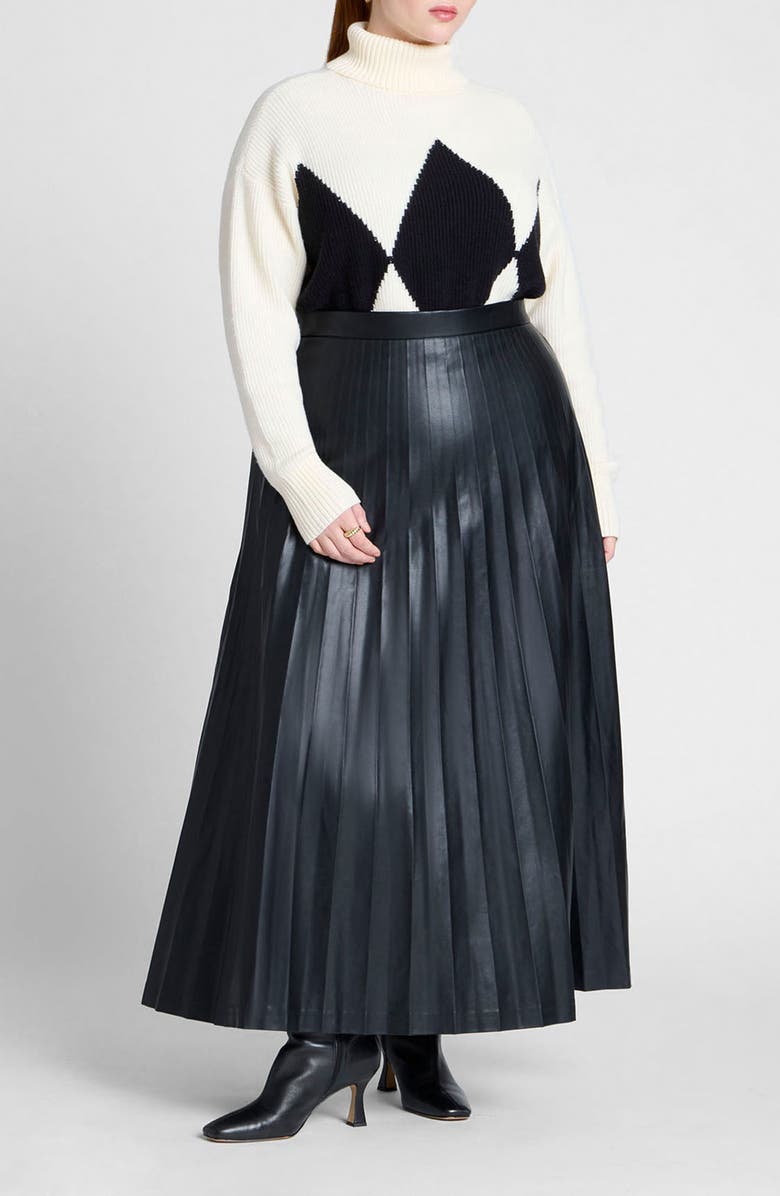 ELOQUII Argyle Turtleneck Sweater, Alternate, color,