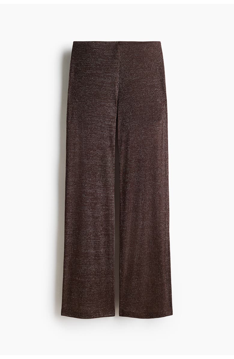 H&M Glittery Trousers, Main, color, Dark Brown