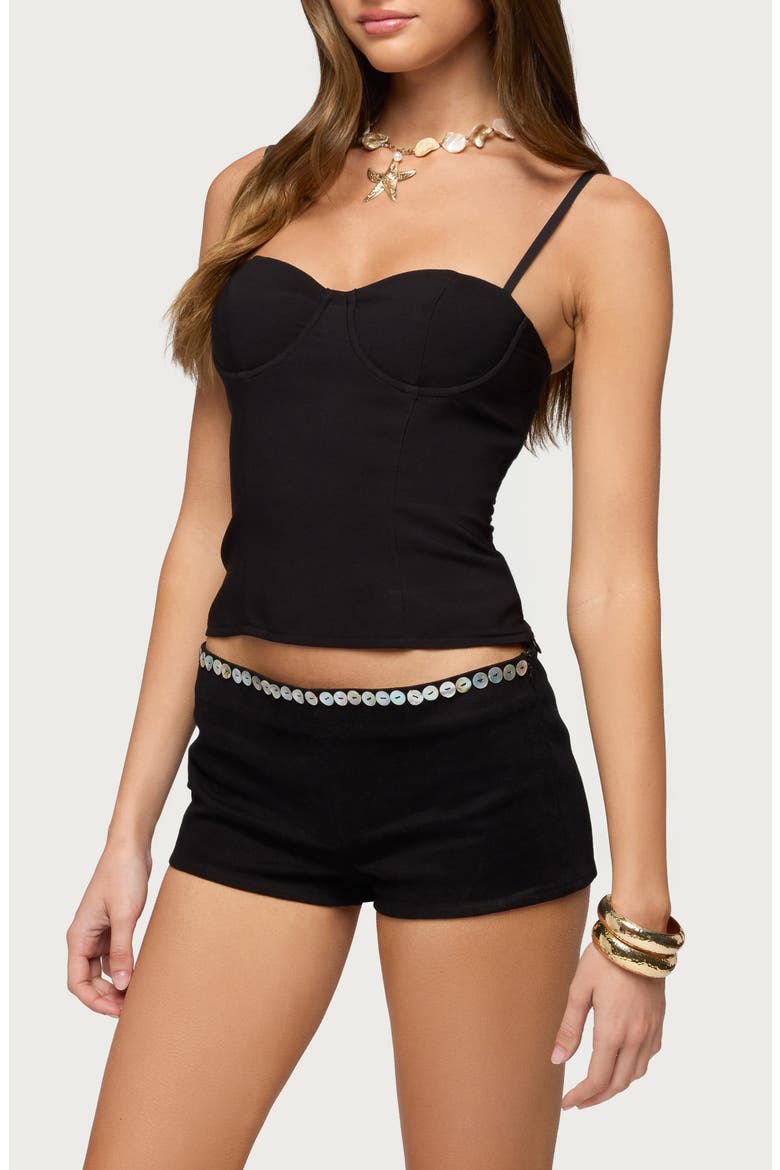 Sherl Underwire Corset Top, Alternate, color, BLACK