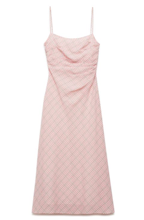 Check Print Midi Slipdress