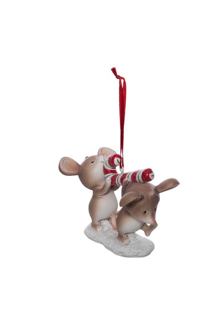 Candy cane Thieves Christmas Tree Ornament, Alternate, color, Beige