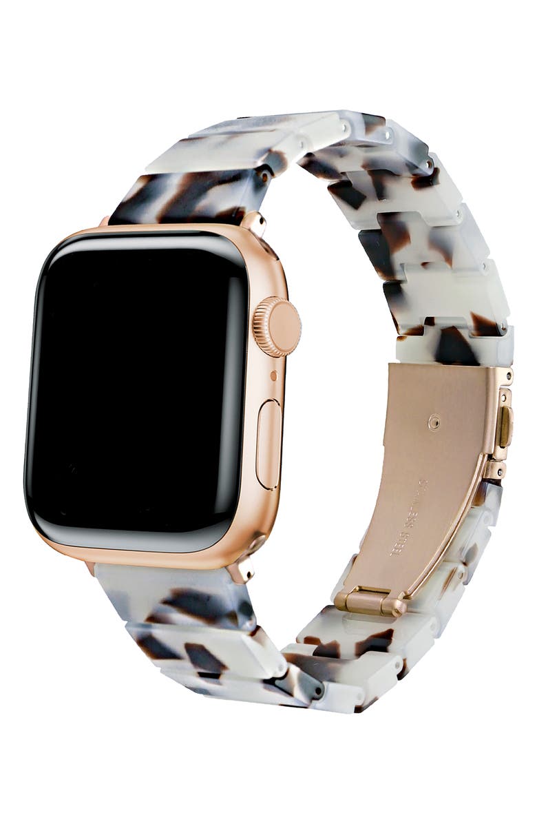The Posh Tech Charlie Resin Link Bracelet Apple Watch<sup>®</sup> Watchband, Alternate, color, White