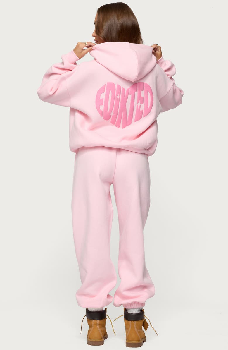 EDIKTED Major Love Logo Hoodie, Alternate, color, Light-Pink