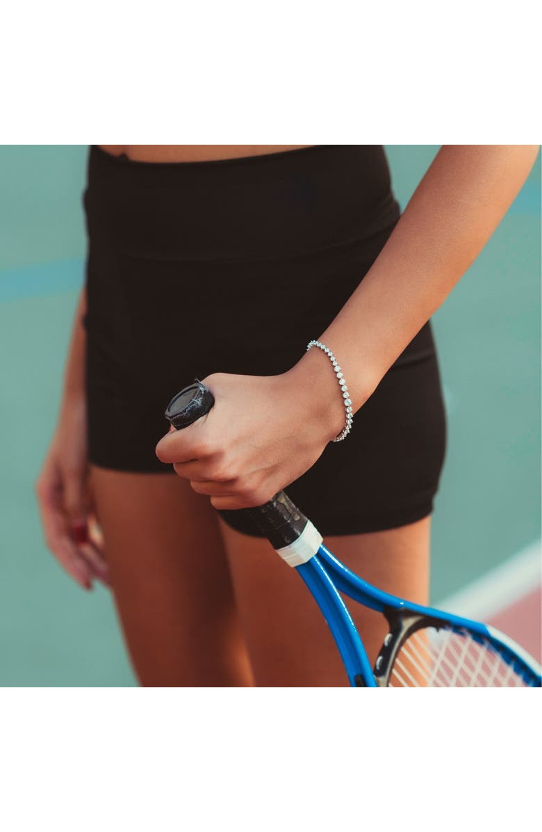 Spero London Gradual Size Gemstone Sterling Silver Tennis Bracelet, Alternate, color, Silver