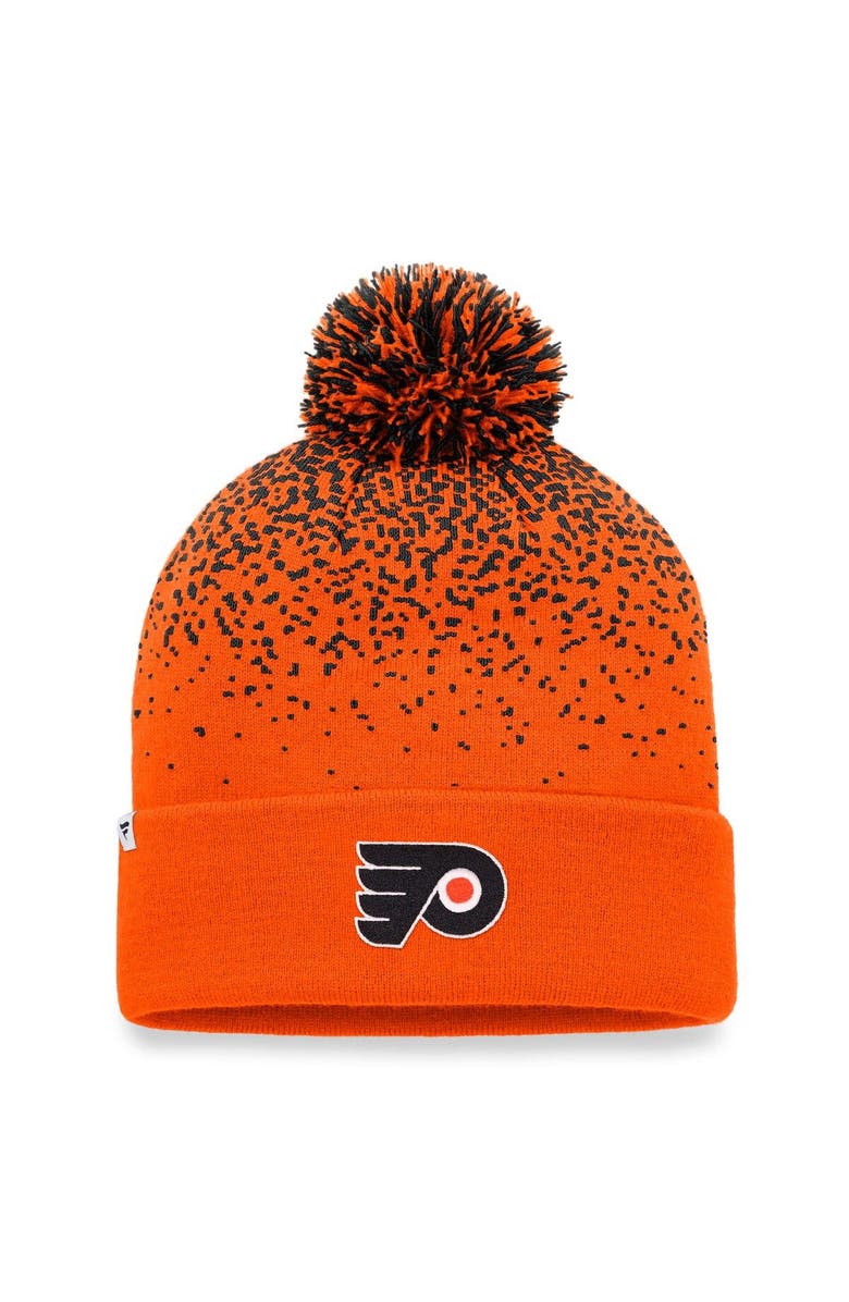 FANATICS Men's Fanatics Branded Orange Philadelphia Flyers Iconic Gradient Cuffed Knit Hat with Pom, Alternate, color, Orange