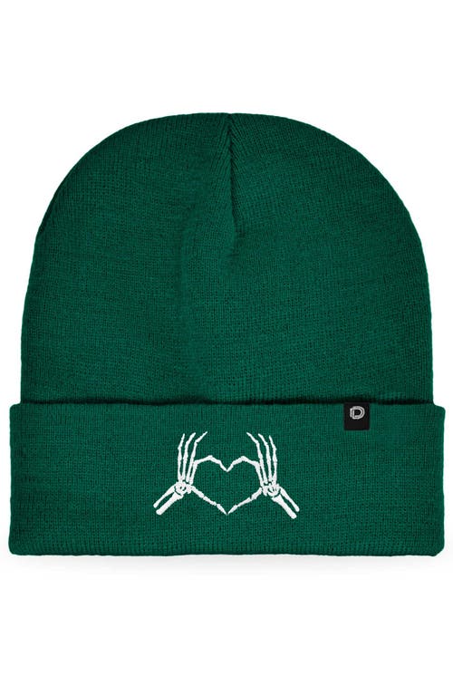 Dalix Heart Of Bones Beanie In Green