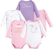 Hudson Baby Everyday Long-Sleeve Cotton Bodysuits Bundle of 5