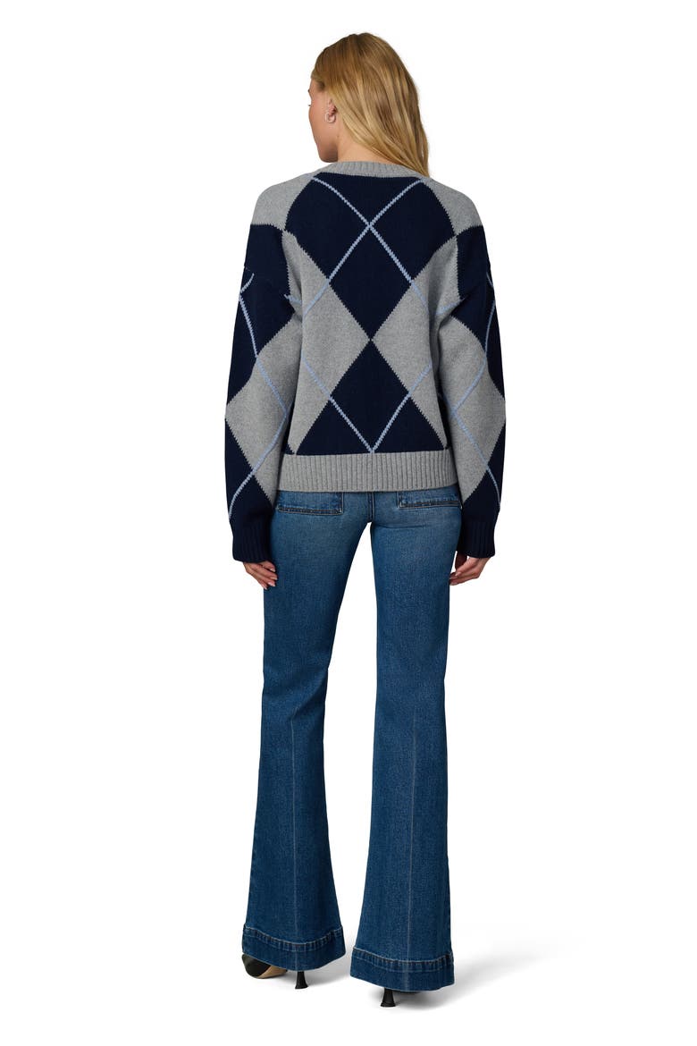 Relaxed Fit Argyle Cardigan, Alternate, color, BLUE ARGYLE