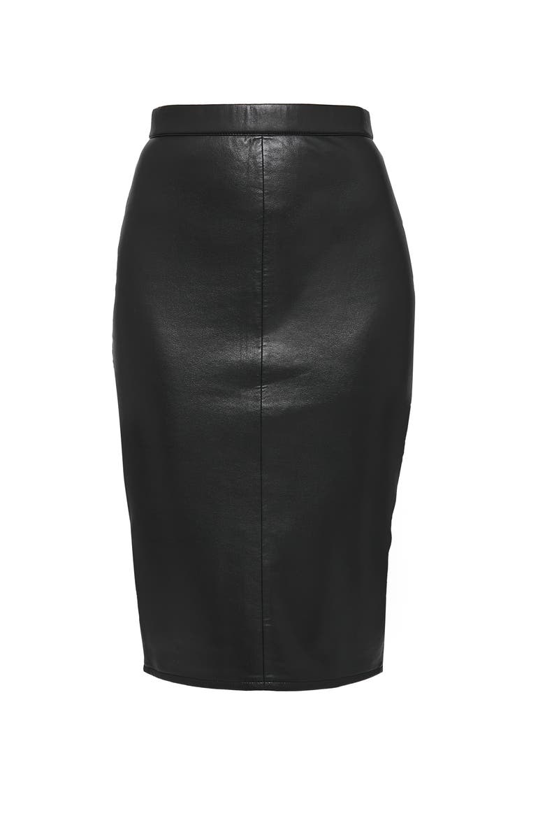 Port Elizabeth Recycled Leather Skirt, Alternate, color, Black