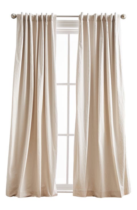 Sanctuary Set of 2 Lined Linen Curtain Panels
