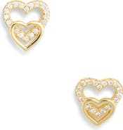 ARGENTO VIVO Cubic Zirconia Heart Shadow Stud Earrings