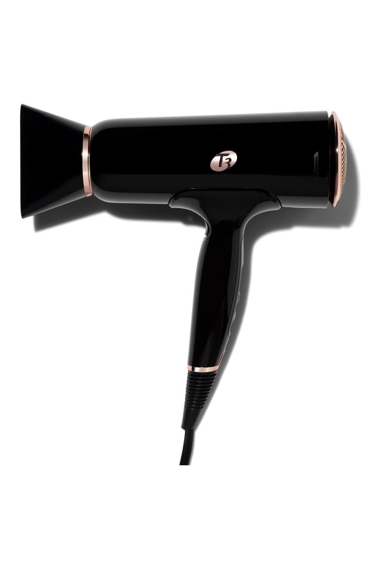 Cura Luxe Professional Ionic Hair Dryer with Auto Pause Sensor, Main, color, BLACK/ ROSE GOLD