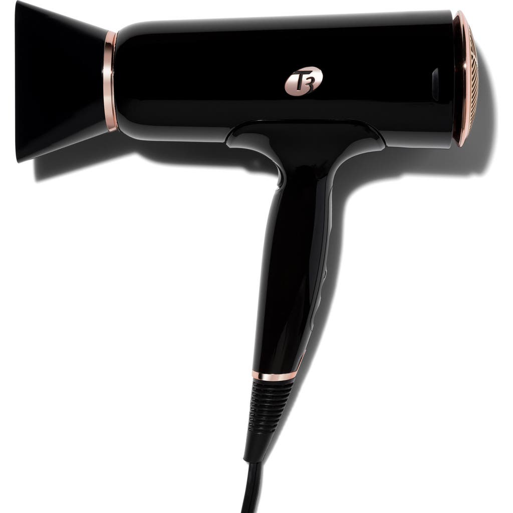 T3 Cura Luxe Professional Ionic Hair Dryer With Auto Pause Sensor In Black/rose Gold