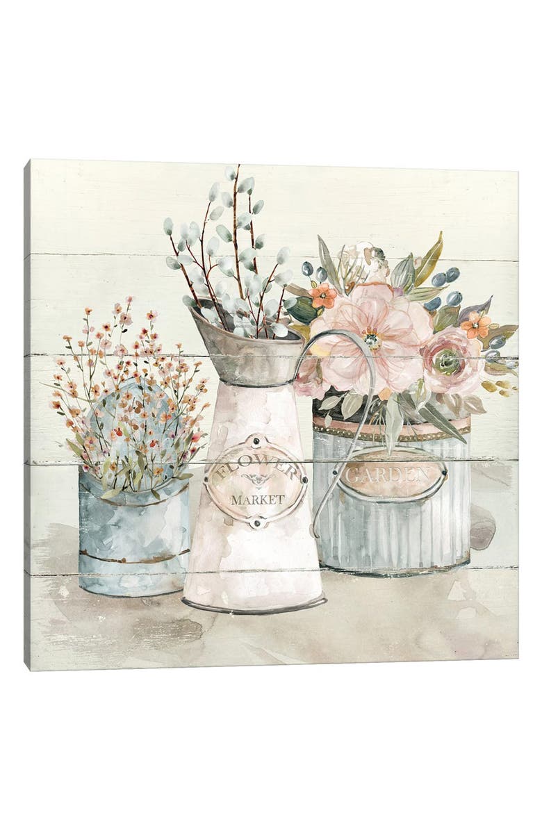 iCanvas 'Shiplap Flower Market' by Carol Robinson Canvas Wall Art, Main, color, Multi