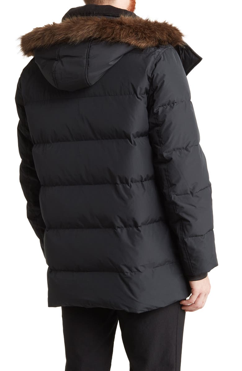 Andrew Marc Gattaca Faux Fur Trim Parka, Alternate, color, Black