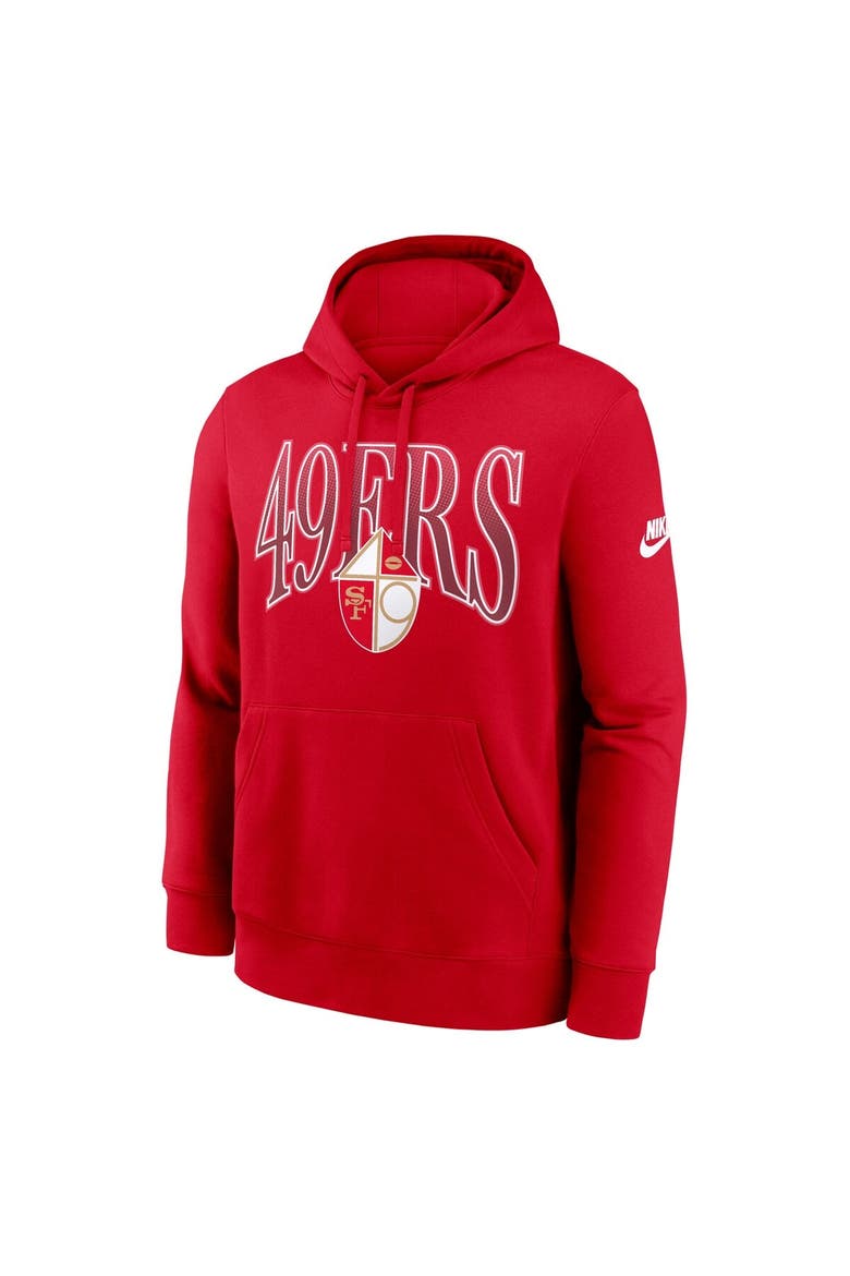 Men's Nike Scarlet San Francisco 49ers Full Blitz Club Fleece Pullover Hoodie, Alternate, color, Scarlet