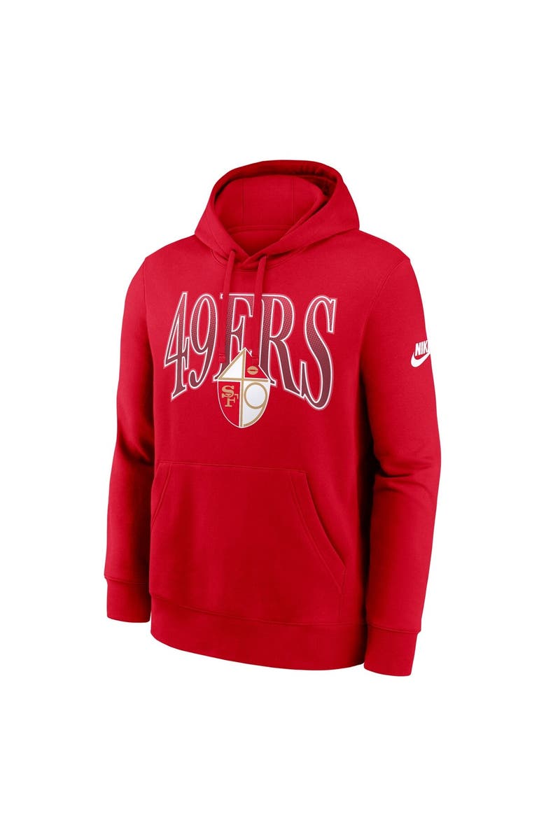 Nike Men's Nike Scarlet San Francisco 49ers Full Blitz Club Fleece Pullover Hoodie, Alternate, color, Scarlet