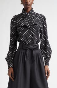Valentino Dot Silk Crêpe de Chine Shirt