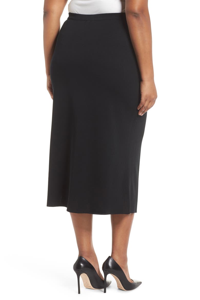 Knit Midi Skirt, Alternate, color, BLACK