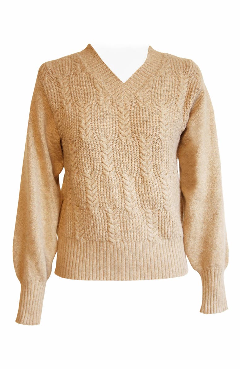 ABLE Lindsey Cable Pullover Sweater, Alternate, color, 