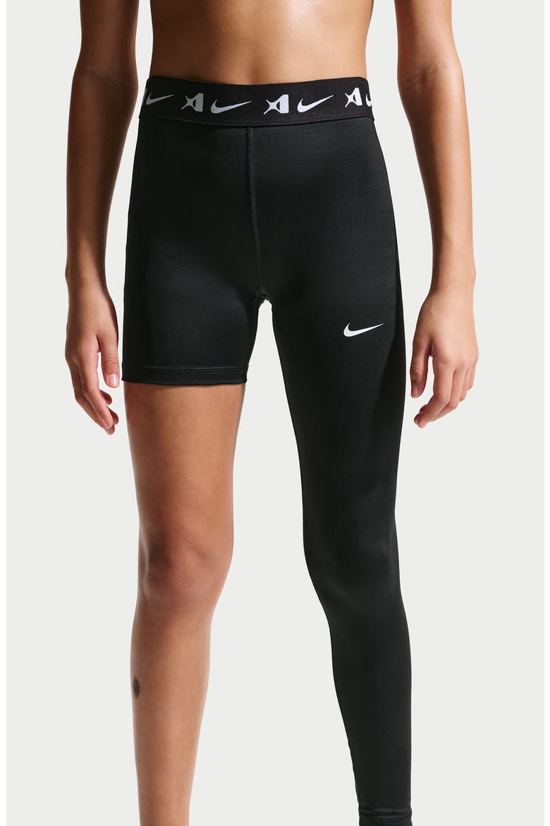 Kids' A'ja Wilson Dri-FIT Leggings, Alternate, color, BLACK/ WHITE