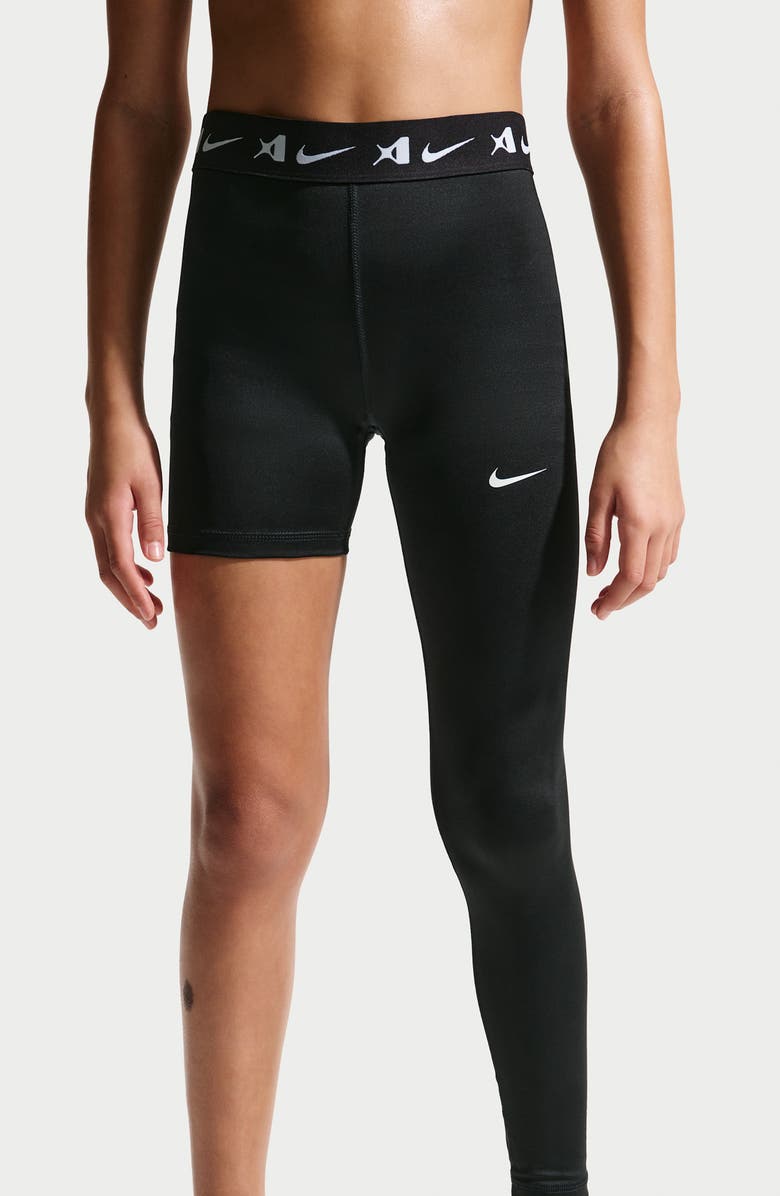 Nike Kids' A'ja Wilson Dri-FIT Leggings, Alternate, color, Black/ White