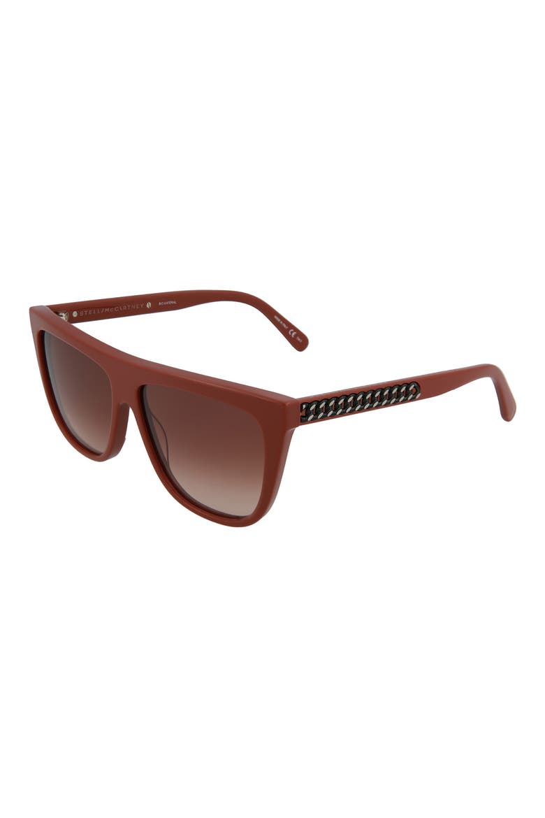 56mm Square Sunglasses, Alternate, color, SHINY SOLID RED CLAY/ BRW