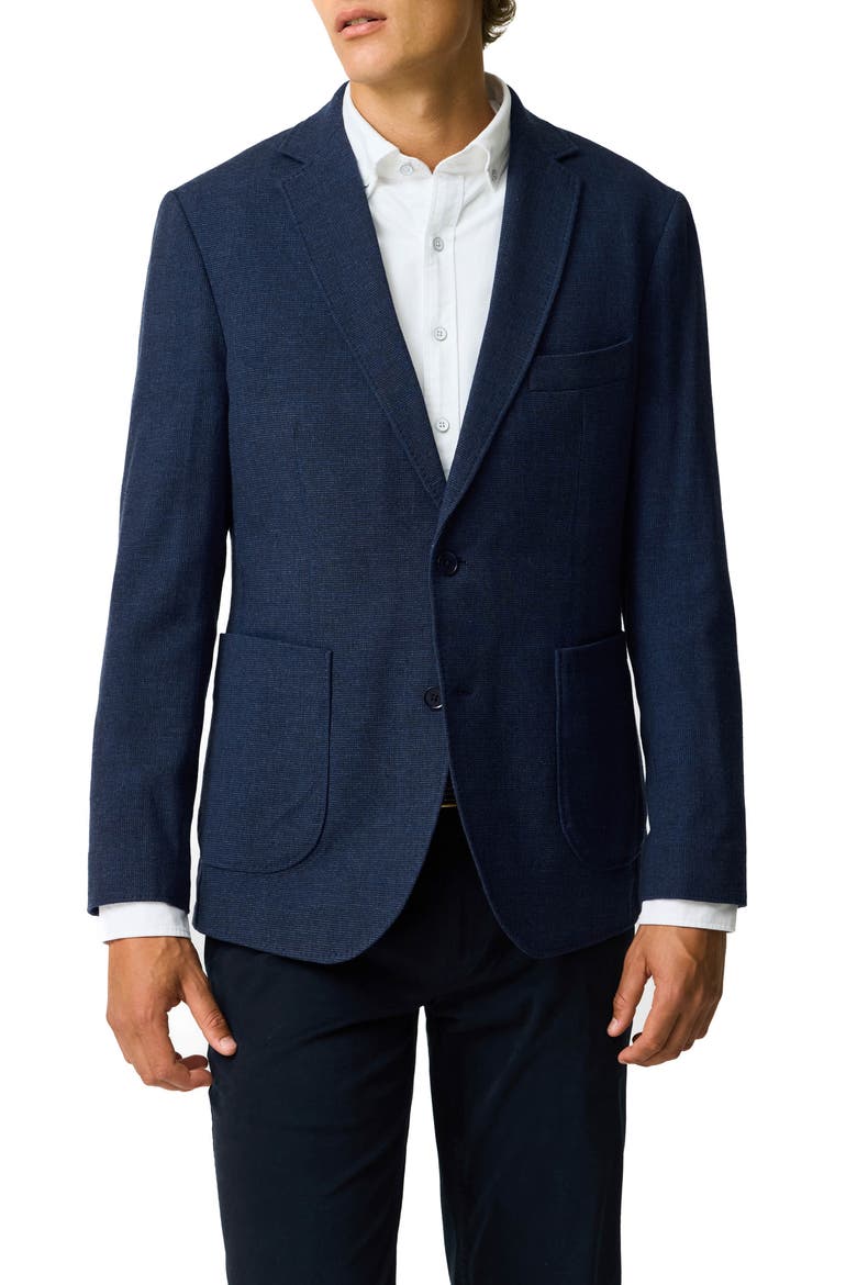 Willow Flat Wool & Silk Sport Coat, Main, color, INDIGO