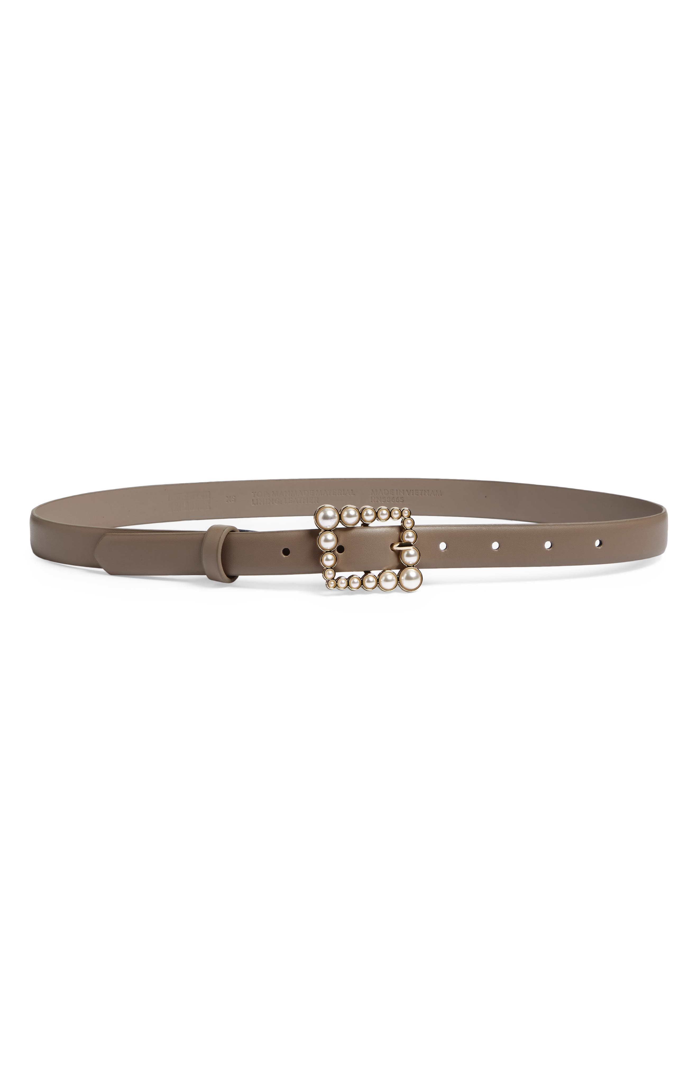 NORDSTROM RACK Faux Pearl Buckle Belt