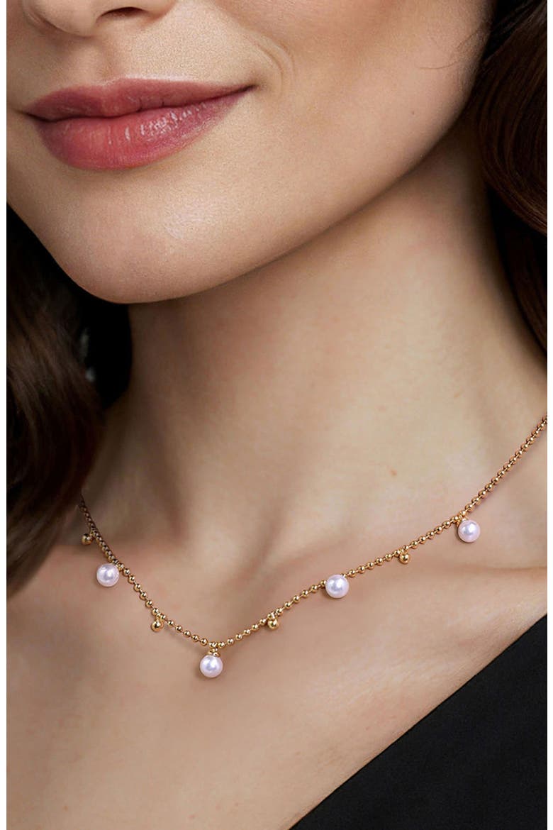 Bujukan Freshwater Pearl Charm Beaded Necklace, Alternate, color, GOLD