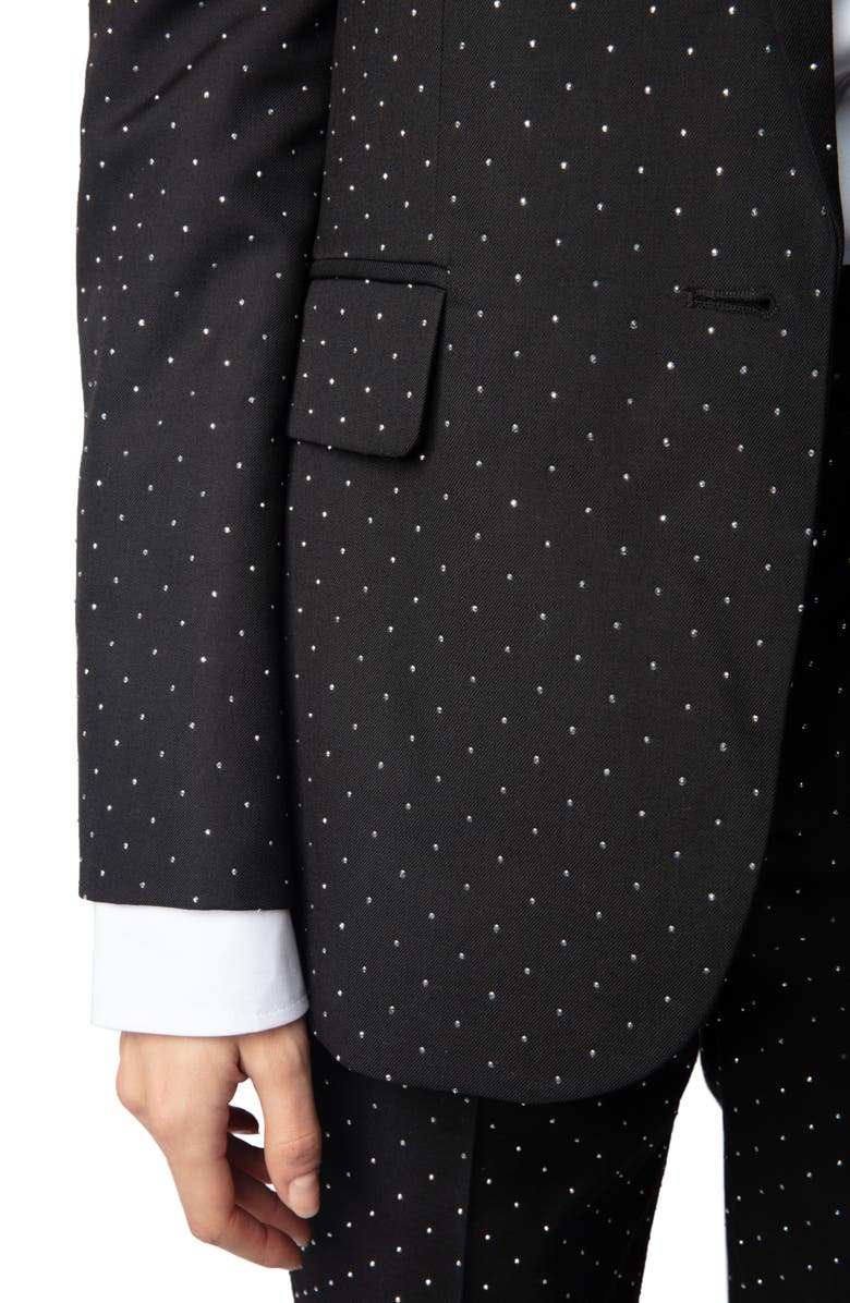 Zadig & Voltaire Valse Diamanté Single Breasted Crepe Blazer, Alternate, color, 