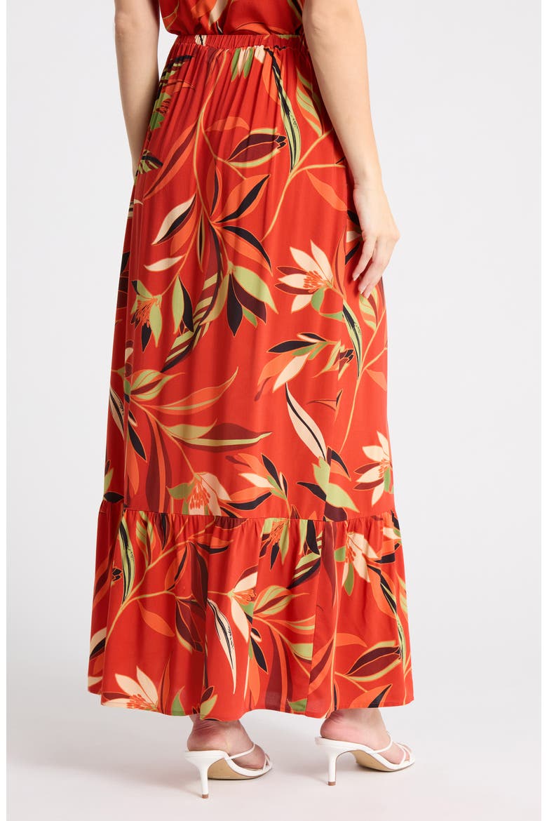 Button Front Maxi Skirt, Alternate, color, RUST