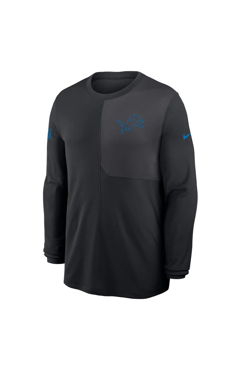Nike Men's Nike Black Detroit Lions Sideline Coach UV Performance Long Sleeve T-Shirt, Alternate, color, Black