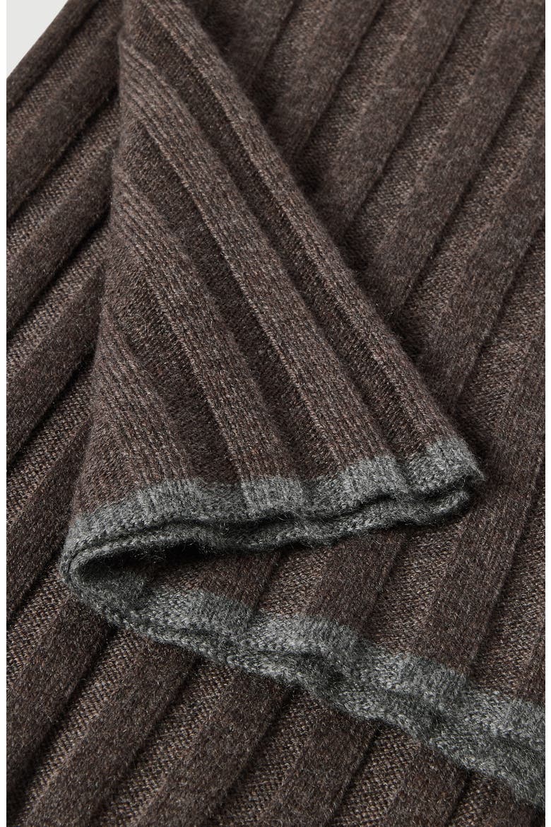 Cashmere rib knit scarf, Alternate, color, Pine Cone Brown