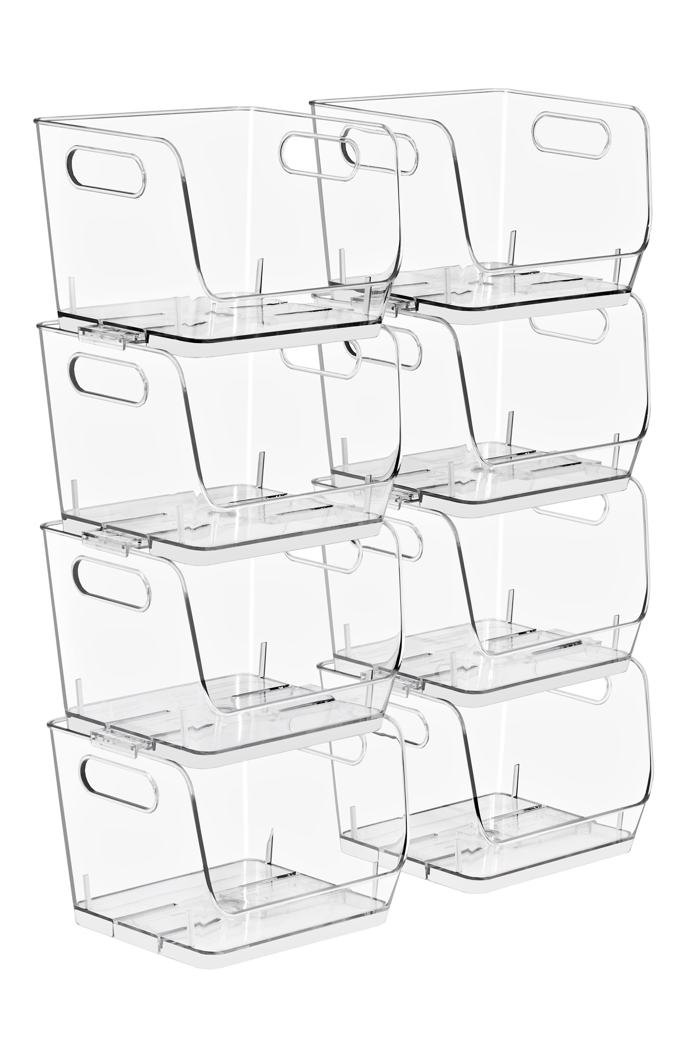 Set of 8 Stackable Open Front Bins