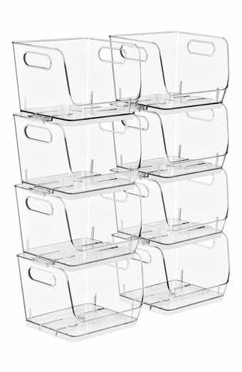 Set of 8 Stackable Open Front Bins